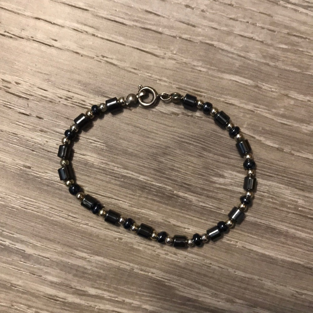 Black and silver bracelet